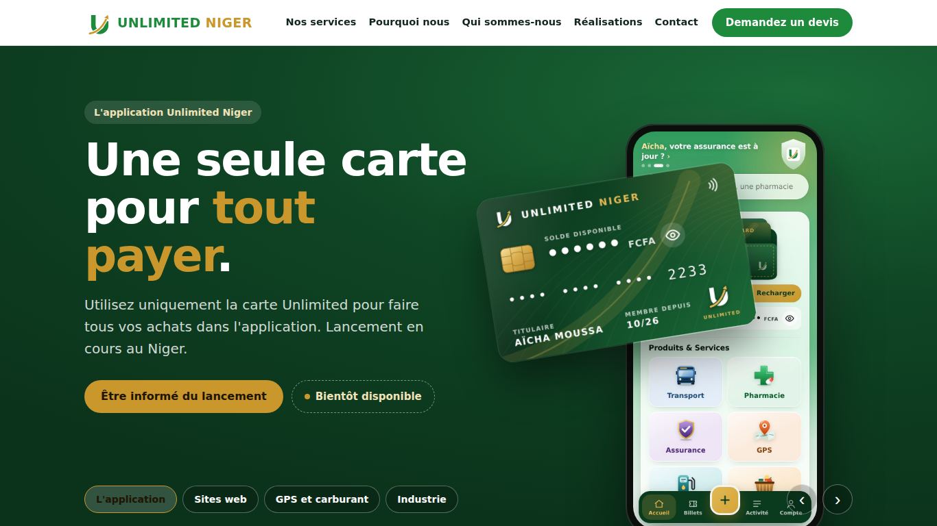 Le site Unlimited Niger